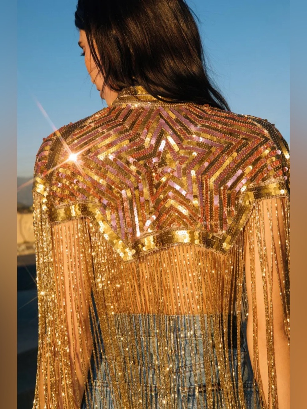 Nasty Gal star tasseled beaded cape - Picture 6 of 12